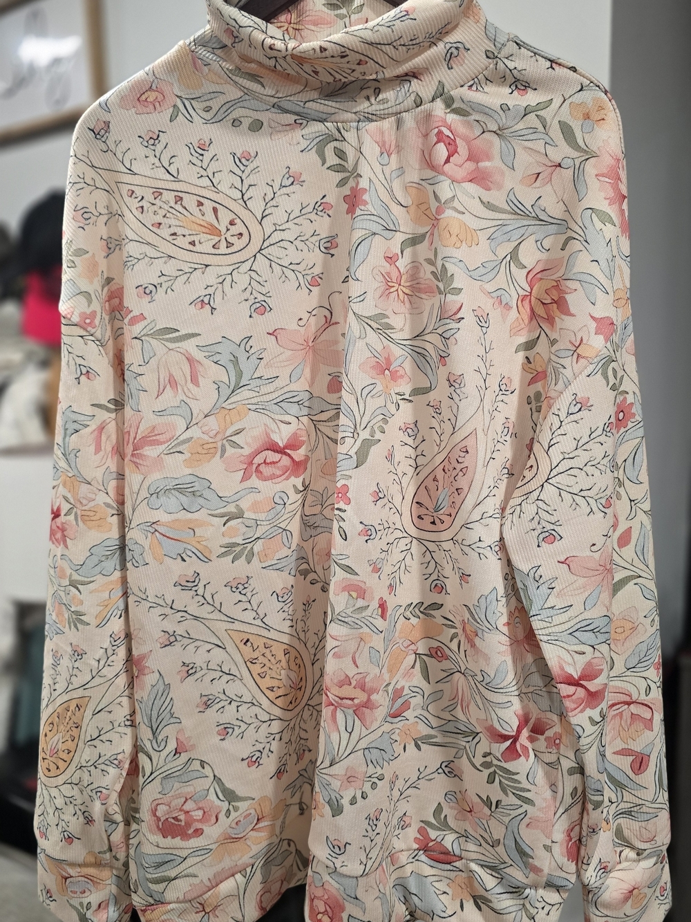 NWOT Pastel Paisley & Floral Soft Pullover Sweater 2XL